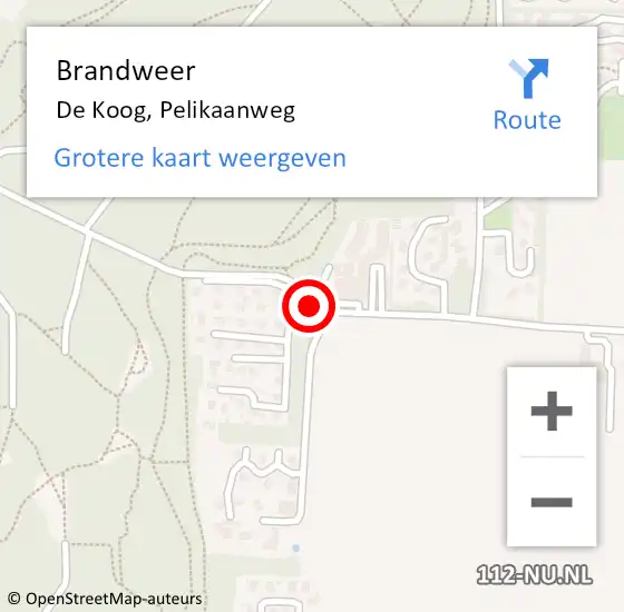 Locatie op kaart van de 112 melding: Brandweer De Koog, Pelikaanweg op 7 februari 2018 11:42