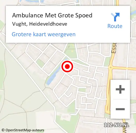 Locatie op kaart van de 112 melding: Ambulance Met Grote Spoed Naar Vught, Heideveldhoeve op 7 februari 2018 11:55