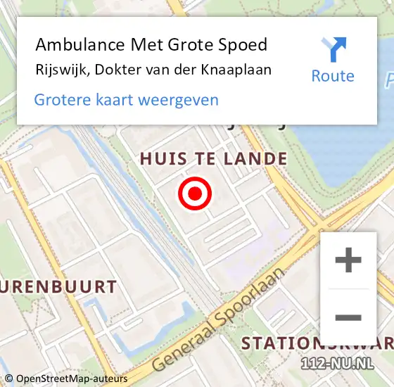 Locatie op kaart van de 112 melding: Ambulance Met Grote Spoed Naar Rijswijk, Dokter van der Knaaplaan op 7 februari 2018 12:56