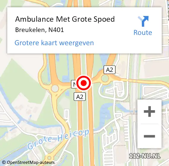 Locatie op kaart van de 112 melding: Ambulance Met Grote Spoed Naar Breukelen, N401 op 7 februari 2018 14:41