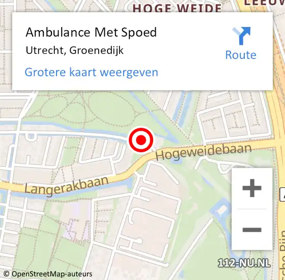 Locatie op kaart van de 112 melding: Ambulance Met Spoed Naar Utrecht, Groenedijk op 7 februari 2018 15:10