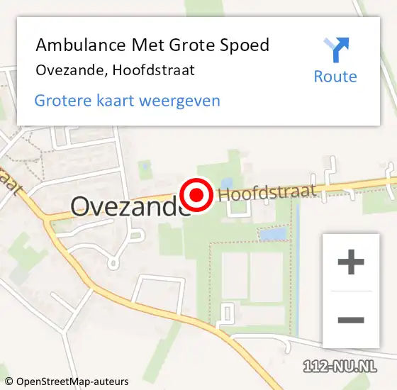 Locatie op kaart van de 112 melding: Ambulance Met Grote Spoed Naar Ovezande, Hoofdstraat op 7 februari 2018 15:12