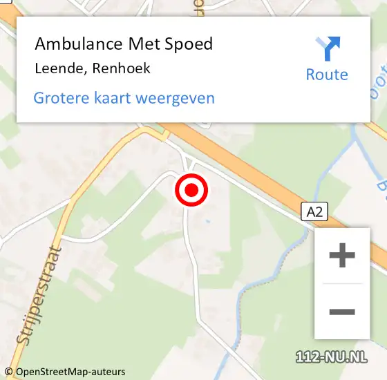 Locatie op kaart van de 112 melding: Ambulance Met Spoed Naar Leende, Renhoek op 7 februari 2018 15:23