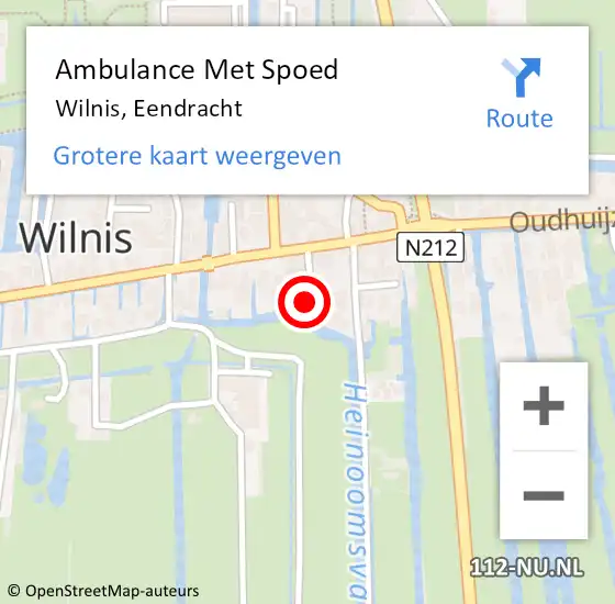 Locatie op kaart van de 112 melding: Ambulance Met Spoed Naar Wilnis, Eendracht op 7 februari 2018 15:57