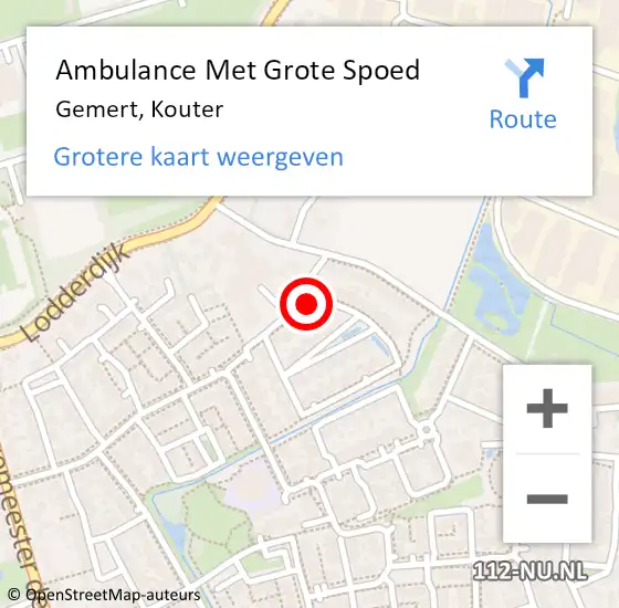 Locatie op kaart van de 112 melding: Ambulance Met Grote Spoed Naar Gemert, Kouter op 7 februari 2018 16:27