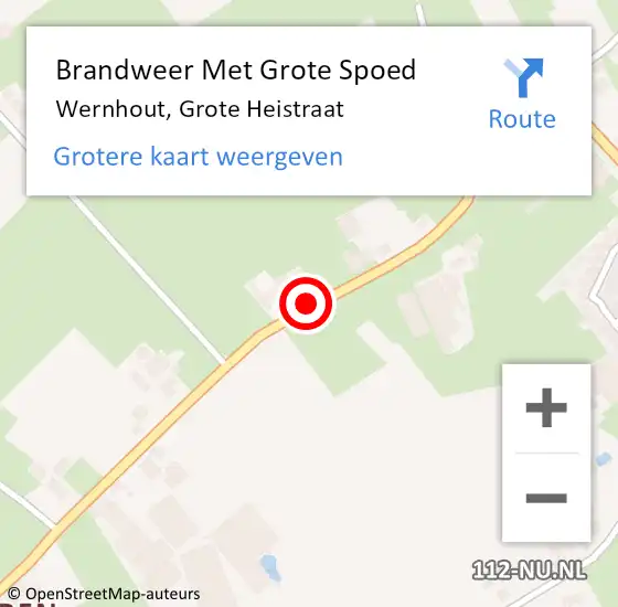 Locatie op kaart van de 112 melding: Brandweer Met Grote Spoed Naar Wernhout, Grote Heistraat op 7 februari 2018 16:38