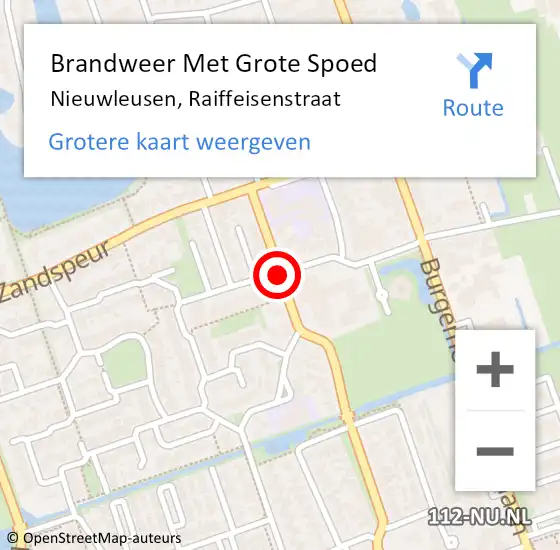 Locatie op kaart van de 112 melding: Brandweer Met Grote Spoed Naar Nieuwleusen, Raiffeisenstraat op 7 februari 2018 17:18