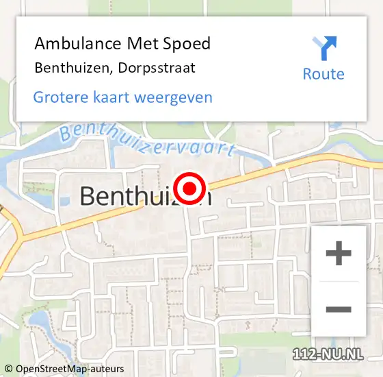 Locatie op kaart van de 112 melding: Ambulance Met Spoed Naar Benthuizen, Dorpsstraat op 7 februari 2018 18:59