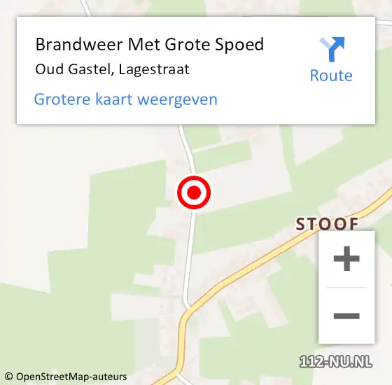 Locatie op kaart van de 112 melding: Brandweer Met Grote Spoed Naar Oud Gastel, Lagestraat op 7 februari 2018 19:52