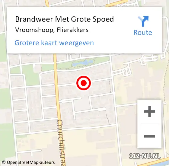 Locatie op kaart van de 112 melding: Brandweer Met Grote Spoed Naar Vroomshoop, Flierakkers op 7 februari 2018 21:02