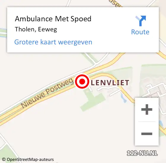 Locatie op kaart van de 112 melding: Ambulance Met Spoed Naar Tholen, Eeweg op 7 februari 2018 21:40