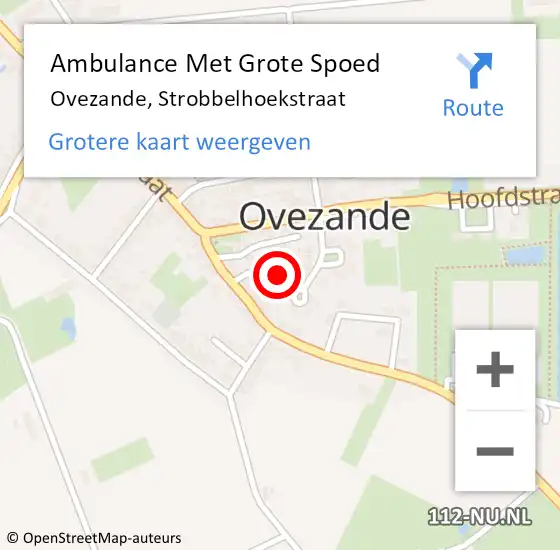 Locatie op kaart van de 112 melding: Ambulance Met Grote Spoed Naar Ovezande, Strobbelhoekstraat op 8 februari 2018 02:27