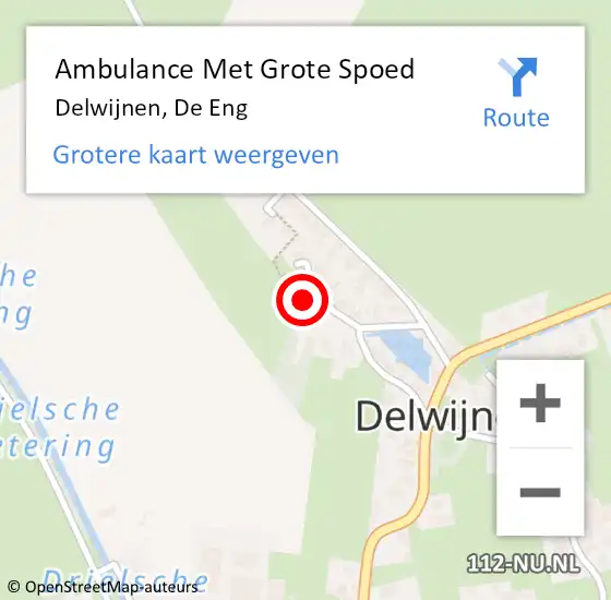 Locatie op kaart van de 112 melding: Ambulance Met Grote Spoed Naar Delwijnen, De Eng op 8 februari 2018 04:58