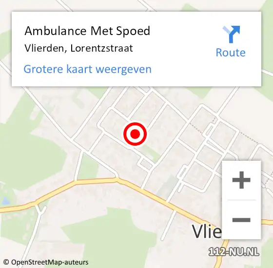 Locatie op kaart van de 112 melding: Ambulance Met Spoed Naar Vlierden, Lorentzstraat op 8 februari 2018 05:35