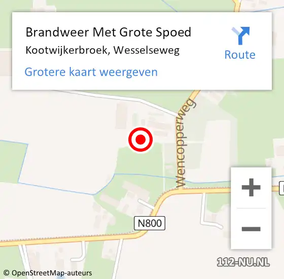 Locatie op kaart van de 112 melding: Brandweer Met Grote Spoed Naar Kootwijkerbroek, Wesselseweg op 8 februari 2018 06:00