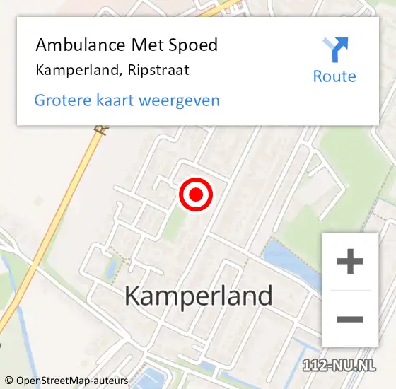 Locatie op kaart van de 112 melding: Ambulance Met Spoed Naar Kamperland, Ripstraat op 8 februari 2018 07:19