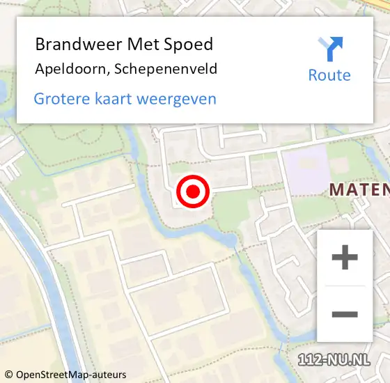 Locatie op kaart van de 112 melding: Brandweer Met Spoed Naar Apeldoorn, Schepenenveld op 8 februari 2018 07:21
