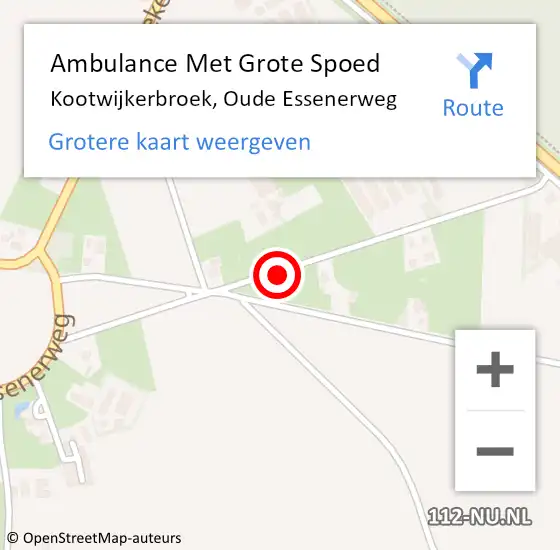 Locatie op kaart van de 112 melding: Ambulance Met Grote Spoed Naar Kootwijkerbroek, Oude Essenerweg op 8 februari 2018 07:58