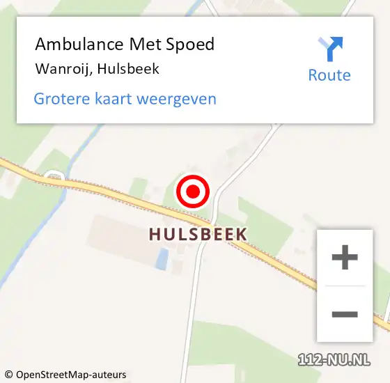 Locatie op kaart van de 112 melding: Ambulance Met Spoed Naar Wanroij, Hulsbeek op 8 februari 2018 10:10