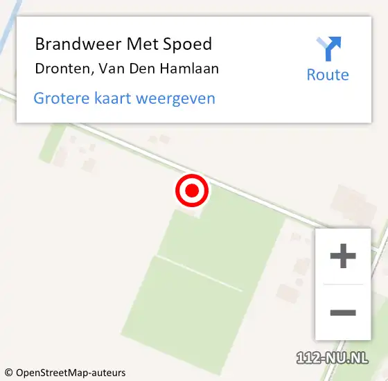 Locatie op kaart van de 112 melding: Brandweer Met Spoed Naar Dronten, Van Den Hamlaan op 8 februari 2018 11:14