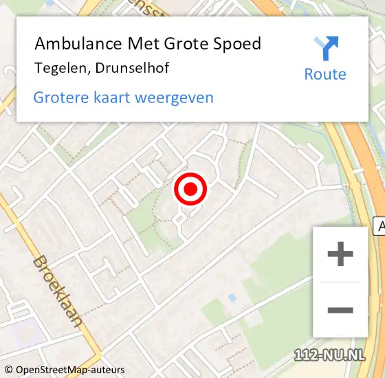 Locatie op kaart van de 112 melding: Ambulance Met Grote Spoed Naar Tegelen, Drunselhof op 8 februari 2018 13:23