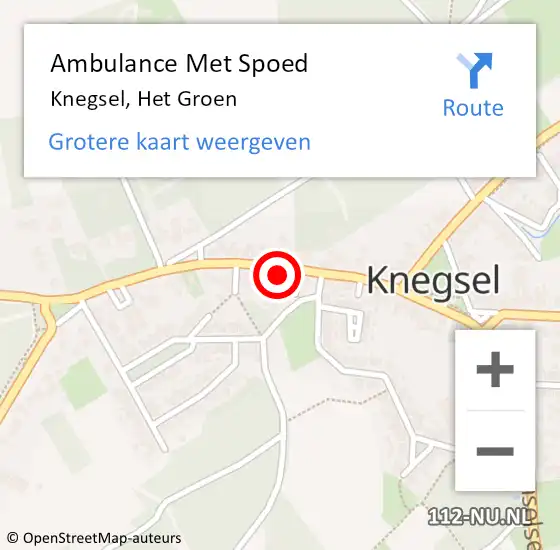 Locatie op kaart van de 112 melding: Ambulance Met Spoed Naar Knegsel, Het Groen op 8 februari 2018 14:19