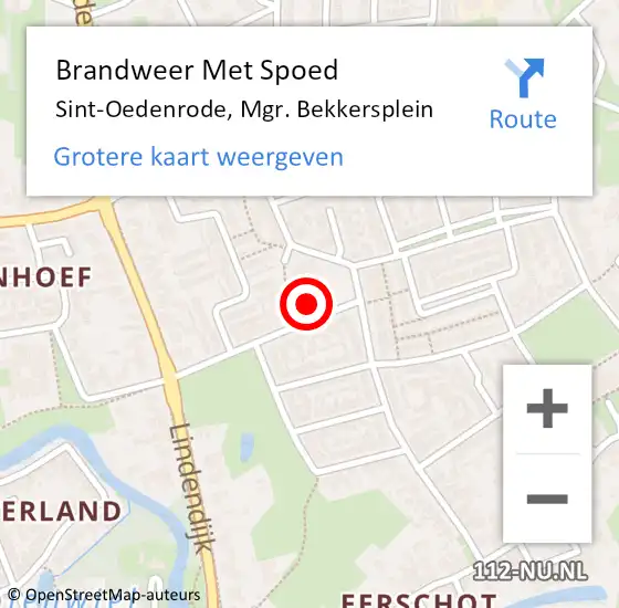 Locatie op kaart van de 112 melding: Brandweer Met Spoed Naar Sint-Oedenrode, Mgr. Bekkersplein op 8 februari 2018 14:53