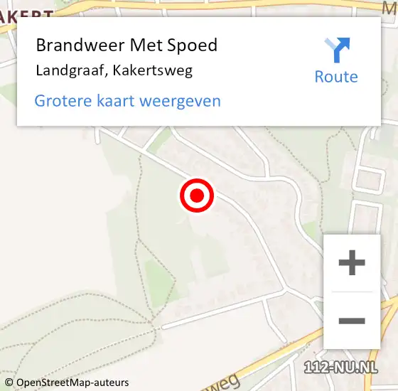 Locatie op kaart van de 112 melding: Brandweer Met Spoed Naar Landgraaf, Kakertsweg op 8 februari 2018 14:57