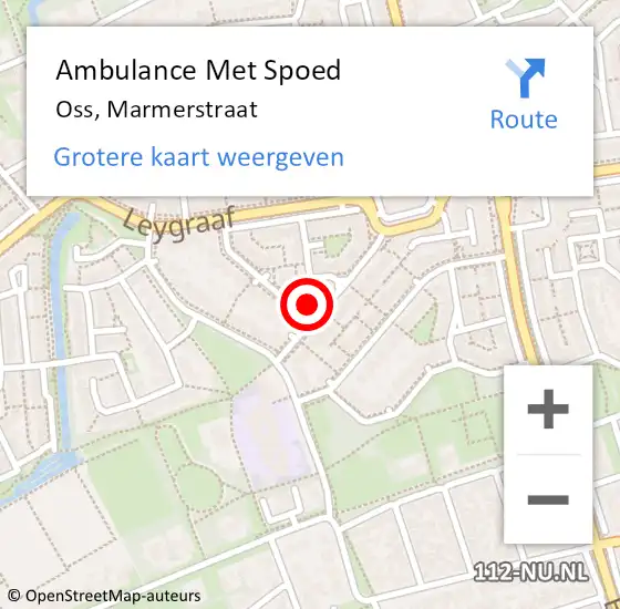 Locatie op kaart van de 112 melding: Ambulance Met Spoed Naar Oss, Marmerstraat op 8 februari 2018 15:05