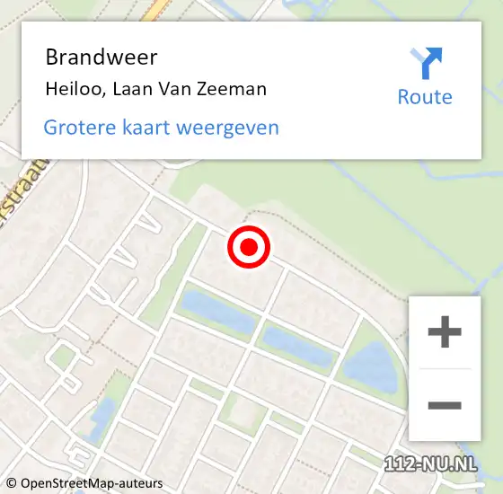 Locatie op kaart van de 112 melding: Brandweer Heiloo, Laan Van Zeeman op 8 februari 2018 15:14