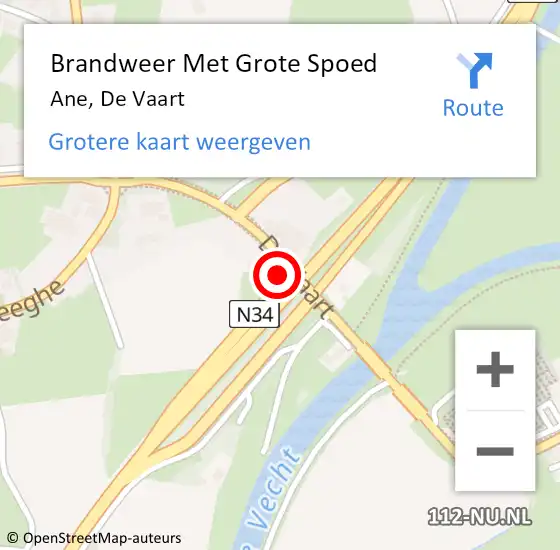 Locatie op kaart van de 112 melding: Brandweer Met Grote Spoed Naar Ane, De Vaart op 22 september 2013 15:58