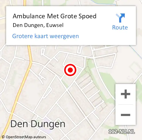 Locatie op kaart van de 112 melding: Ambulance Met Grote Spoed Naar Den Dungen, Euwsel op 8 februari 2018 15:39