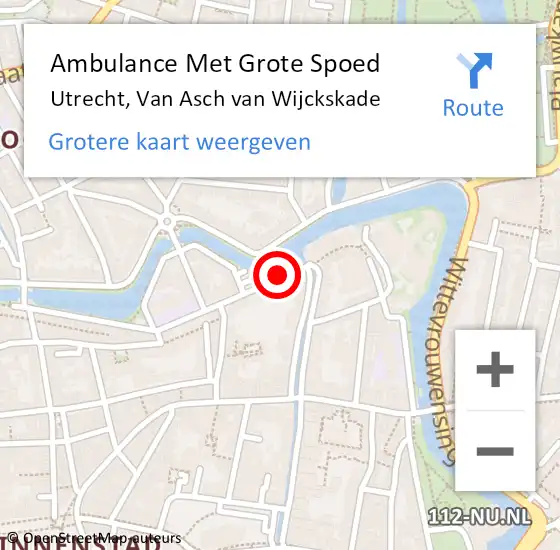 Locatie op kaart van de 112 melding: Ambulance Met Grote Spoed Naar Utrecht, Van Asch van Wijckskade op 8 februari 2018 15:41