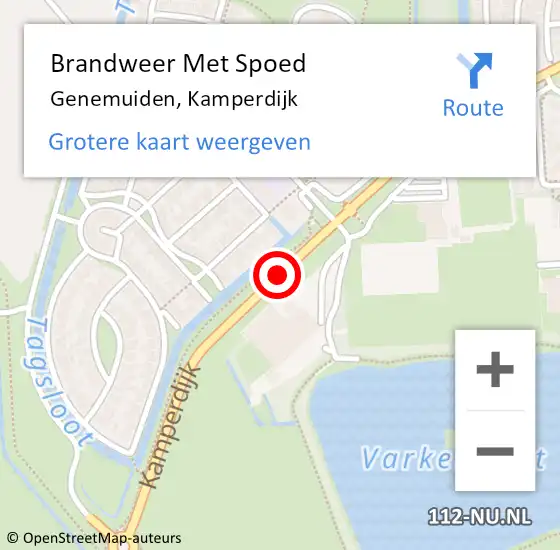 Locatie op kaart van de 112 melding: Brandweer Met Spoed Naar Genemuiden, Kamperdijk op 8 februari 2018 15:54