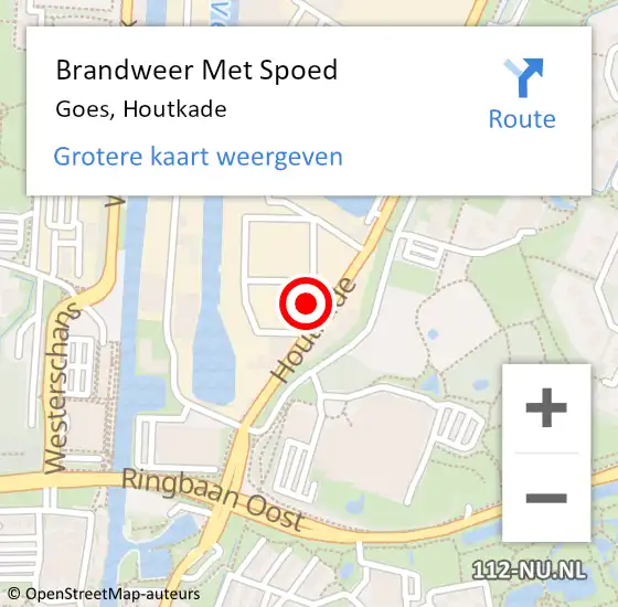 Locatie op kaart van de 112 melding: Brandweer Met Spoed Naar Goes, Houtkade op 8 februari 2018 16:09