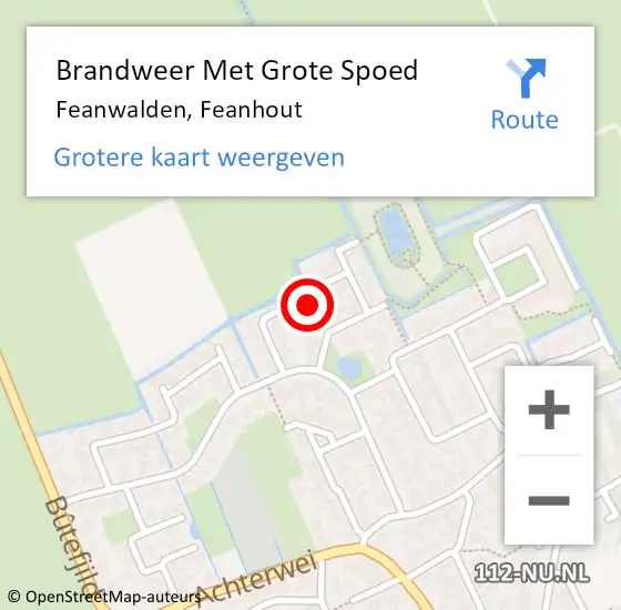 Locatie op kaart van de 112 melding: Brandweer Met Grote Spoed Naar Feanwalden, Feanhout op 8 februari 2018 17:08