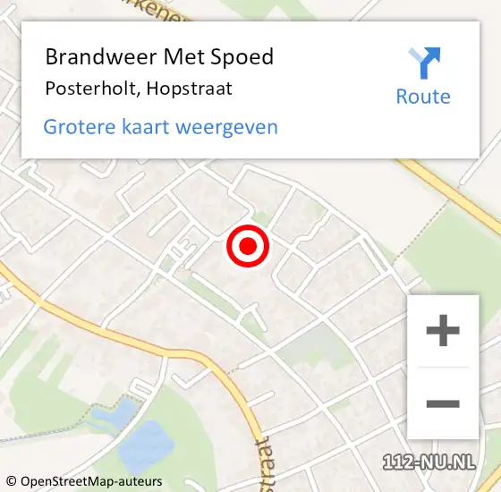 Locatie op kaart van de 112 melding: Brandweer Met Spoed Naar Posterholt, Hopstraat op 8 februari 2018 17:47