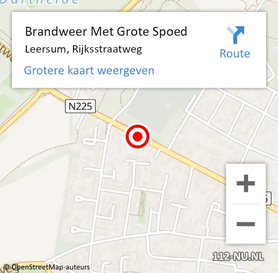 Locatie op kaart van de 112 melding: Brandweer Met Grote Spoed Naar Leersum, Rijksstraatweg op 8 februari 2018 17:48