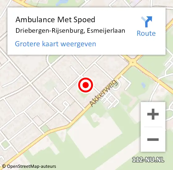 Locatie op kaart van de 112 melding: Ambulance Met Spoed Naar Driebergen-Rijsenburg, Esmeijerlaan op 8 februari 2018 19:27