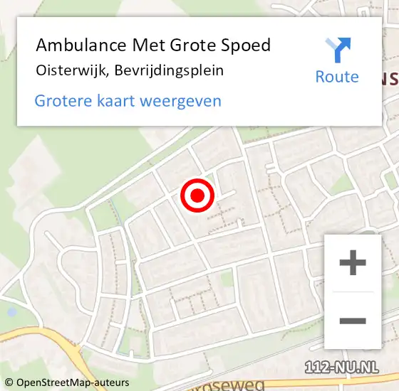 Locatie op kaart van de 112 melding: Ambulance Met Grote Spoed Naar Oisterwijk, Bevrijdingsplein op 8 februari 2018 19:52