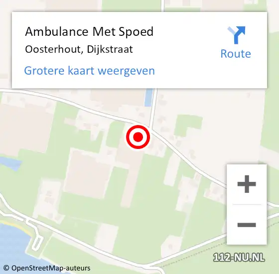 Locatie op kaart van de 112 melding: Ambulance Met Spoed Naar Oosterhout, Dijkstraat op 8 februari 2018 19:55