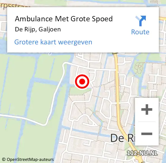 Locatie op kaart van de 112 melding: Ambulance Met Grote Spoed Naar De Rijp, Galjoen op 8 februari 2018 21:19