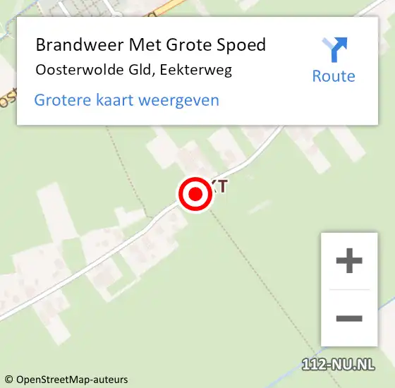 Locatie op kaart van de 112 melding: Brandweer Met Grote Spoed Naar Oosterwolde Gld, Eekterweg op 9 februari 2018 02:27