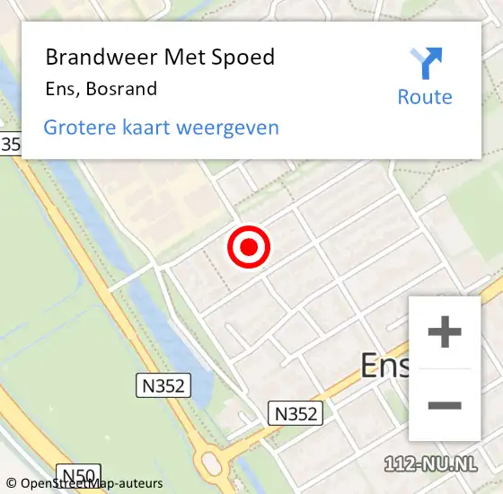 Locatie op kaart van de 112 melding: Brandweer Met Spoed Naar Ens, Bosrand op 9 februari 2018 02:30