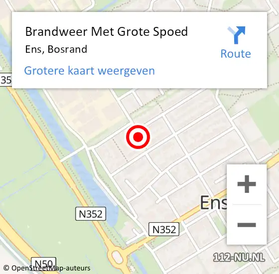 Locatie op kaart van de 112 melding: Brandweer Met Grote Spoed Naar Ens, Bosrand op 9 februari 2018 02:31