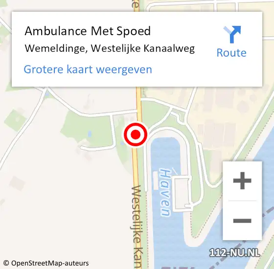 Locatie op kaart van de 112 melding: Ambulance Met Spoed Naar Wemeldinge, Westelijke Kanaalweg op 9 februari 2018 07:18