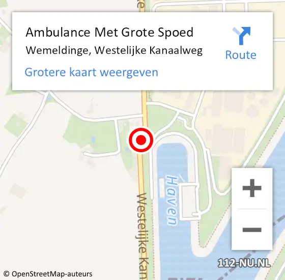 Locatie op kaart van de 112 melding: Ambulance Met Grote Spoed Naar Wemeldinge, Westelijke Kanaalweg op 9 februari 2018 07:19