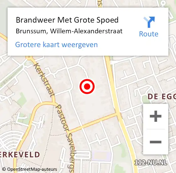 Locatie op kaart van de 112 melding: Brandweer Met Grote Spoed Naar Brunssum, Willem-Alexanderstraat op 9 februari 2018 07:59