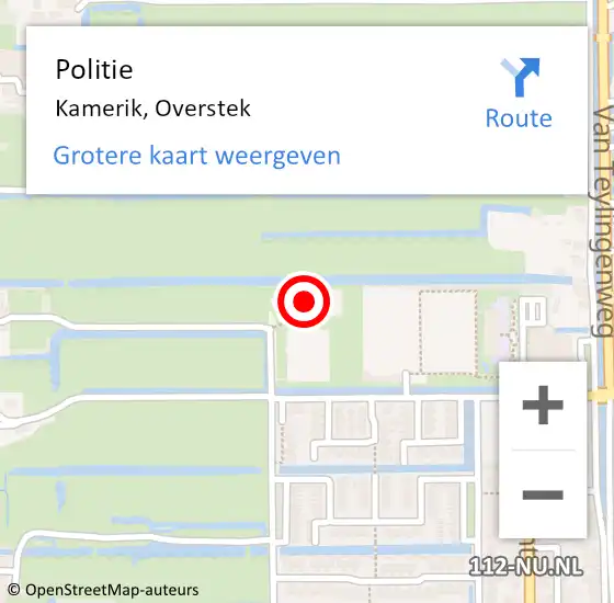 Locatie op kaart van de 112 melding: Politie Kamerik, Overstek op 9 februari 2018 08:33