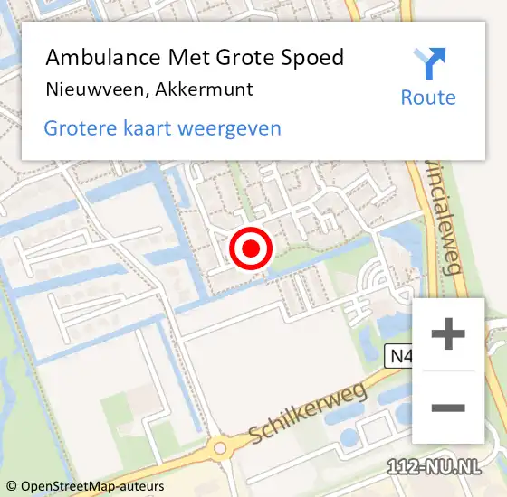 Locatie op kaart van de 112 melding: Ambulance Met Grote Spoed Naar Nieuwveen, Akkermunt op 9 februari 2018 09:46